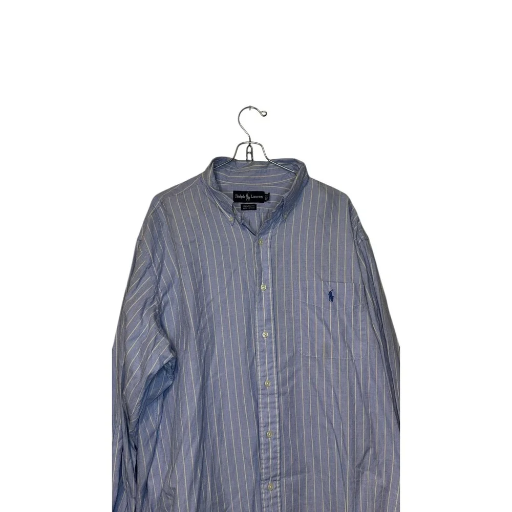 Polo Ralph Lauren Shirt Yarmouth‎ Striped Button Up Long Sleeve Pocket 17-32/33